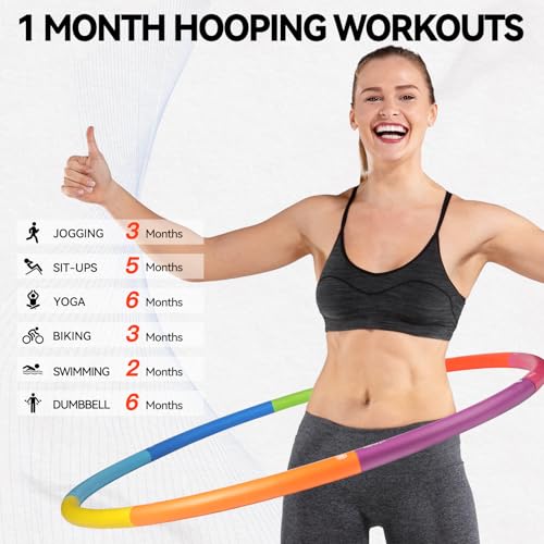 Weighted Exercise Hoop for Adults, 2.2lb&2.8lb Adjustable Fitness Hoop, 8 Detachable Hoop Sections with Jump Rope & Storage Bag, Home Gym Workout - style: Basic 2.2lb