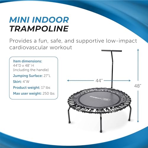 Fitness Trampoline - Indoor Mini Rebounder Trampoline for Adults - Professional's Choice, Safe & Stable