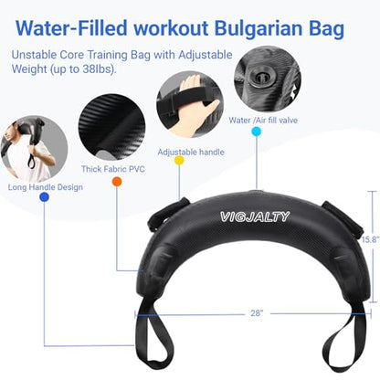 Ox Horn Aqua Bag & 8Inch Aqua Ball Bundle | Dynamic Water Weight Training System for Unstable Load & Core Activation | Superior to Sandbag for Functional Fitness