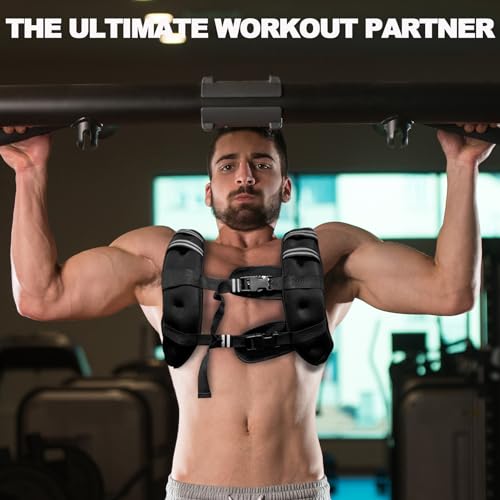 POWER GUIDANCE Weighted Vest for Men & Women with Reflective Stripes,Adjustable Workout Vest for Running, Jogging, Walking & Strength Training, Comfortable Rucking Weight Vest