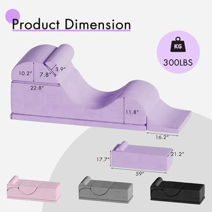 Convertible Yoga Chair for Adults, Ergonomic Foam Lounge with Lumbar Pillow, Washable Cover, Side Pocket, No Assembly Needed – Great for Exercise, Stretching & Relaxation Purple - color: Purple