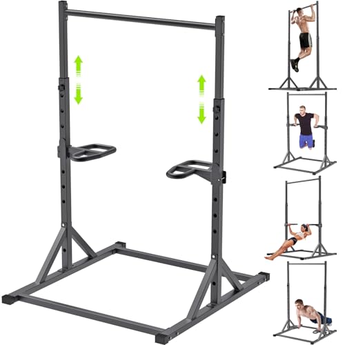 SELEWARE Power Cage Accessories, Dip Handles, Pull‑Up Stations, and Multi‑Grip Training Attachments - color: 2" x 2" Rack with Dip Bar