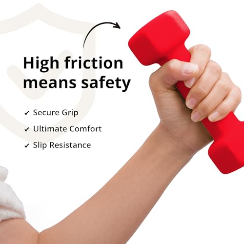 Portzon Weights Dumbbells 10 Colors Options Compatible with Set of 2 Neoprene Dumbbells Set,1-15 LB, Hand Weights for Exercise and Muscle Toning ，Anti-Slip, Anti-roll, Hex Shape