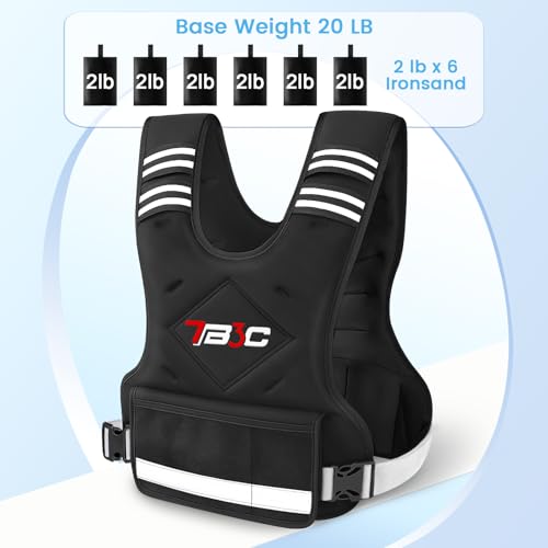 TB3C Adjustable Weighted Vest Woman, 4-10/11-20/20-30 LB Weight Vest for Women, Plus Size Womens Weighted Vest - color: Black, size: 20-32LB