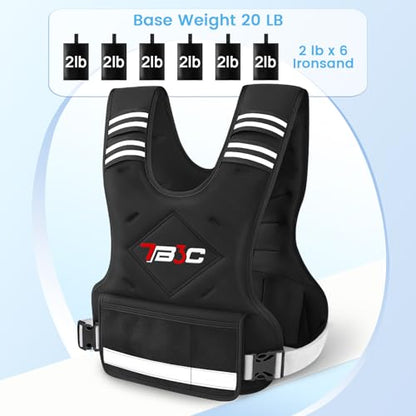 TB3C Adjustable Weighted Vest Woman, 4-10/11-20/20-30 LB Weight Vest for Women, Plus Size Womens Weighted Vest - color: Black, size: 20-32LB
