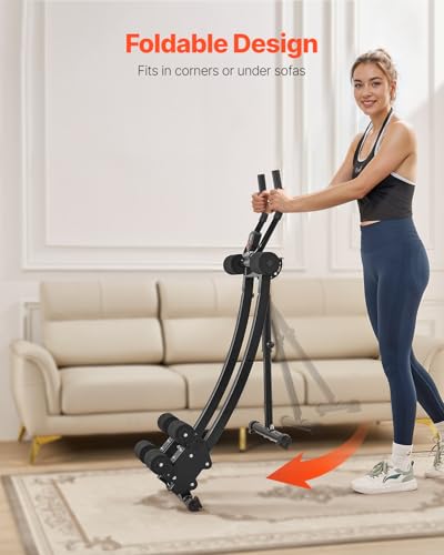 VEVOR AB Workout Machine, Ab Workout Equipment at Home Gym, Core & Abdominal Trainers for Women, 440 lbs Weight Capacity Strength Training Ab Cruncher, Foldable Adjustable Fitness Exerciser