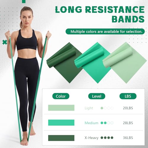 Shappy 10 Pack Resistance Bands, 5.4ft Long Exercise Band Bulk, Non-Latex Elastic Stretch Bands for Physical Therapy, Stretching, Rehab, Yoga, Pilates, Gym, Home Exercise