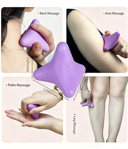 Manual Trigger Point Massage Tool Manual Massager Ball for Muscle Knot Deep Tissue Relief Myofascial Release Physical Therapy Hip Hand Back Small Massager Ball for Plantar Fasciitis Pain Relief Purple - color: Purple