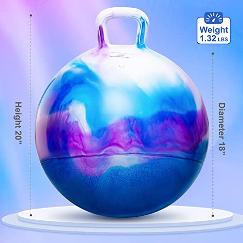 Hopper Balls for Kids 3-8, 18 Inches Bouncy Ball with Handle, 18" Inflatable Bouncing Hopper, 45cm Jumping Toys, Garden Hopping Toys Girls Boys Gifts - color: Purple, size: Age:3-8(18''/45cm)
