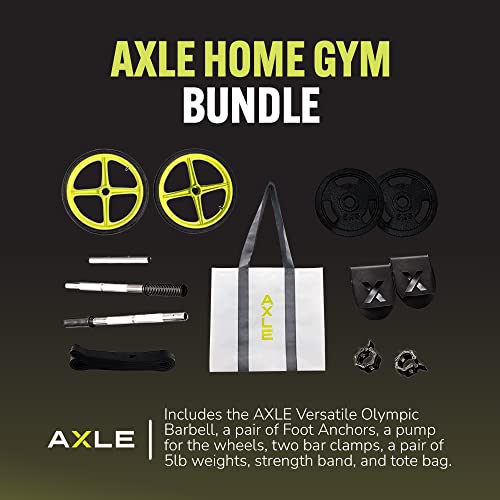 AXLE Home Gym Workout Barbells - Barbell Weight Set for Strength Training, Collapsible Equipment for Indoor & Outdoor Workouts for Men, Women, and Youth