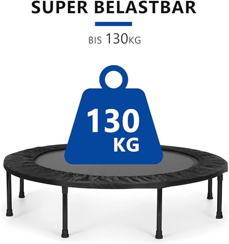 40"/48" Foldable Mini Trampoline for Kids & Adults, Fitness Rebounder with 5-Level Adjustable Foam Handle, Max Load 450 lbs, Indoor/Outdoor Exercise Trampoline for Home Workouts (Black 2)