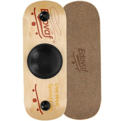 Balance Board- Gift for Adults & Kids,Wood Wobble Balance Trainer Board,Premium Slip-Resistant Surface Portable Fitness Equipment,Suitable for Core Workout, Standing Desk Exercise, Home Gym, Yoga