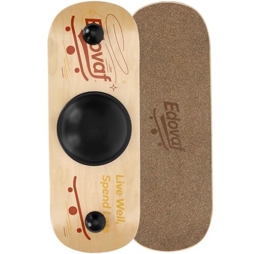 Balance Board- Gift for Adults & Kids,Wood Wobble Balance Trainer Board,Premium Slip-Resistant Surface Portable Fitness Equipment,Suitable for Core Workout, Standing Desk Exercise, Home Gym, Yoga
