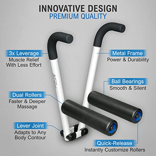 DoubleUP Roller Therapy Kit - White - Muscle Massager with Lever-Action Pressure Control and Quick-Change Rollers - color: White