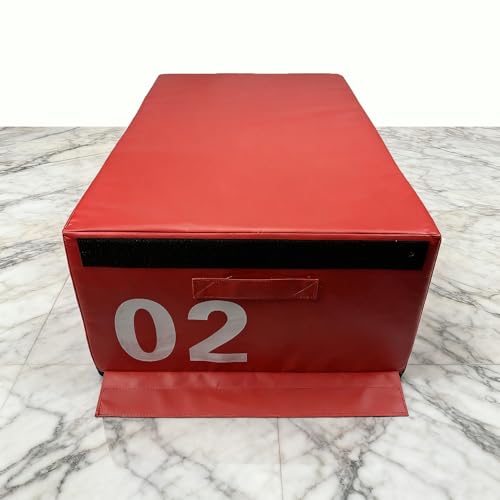 Stackable Foam Plyometric Jump Box, Free Combination Height Exercise Box Non-Slip Surface & Soft EPE Foam for Plyometrics HIIT Strength Training Home Gym(Size:02#-35.4 * 21.7 * 11.8in) - size: 02#-35.4*21.7*11.8in