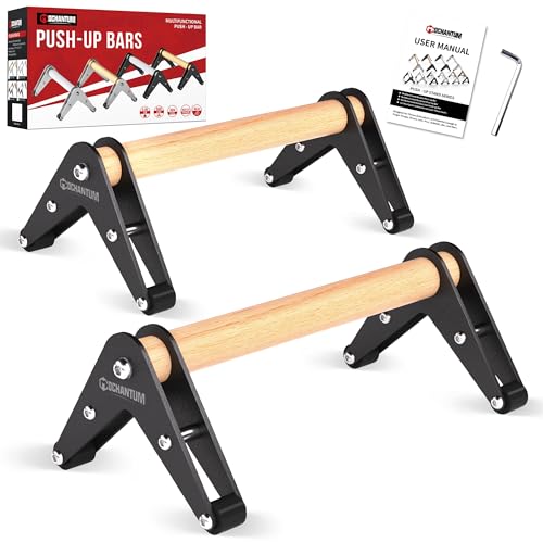 Push Up Bar - Heavy-Duty Stainless Steel Pushup Stands with Non-Slip Base, 660LB Capacity, Portable Home Gym Equipment for Strength Training & Floor Workout - color: 12.7inch-Black-Beech&304SUS