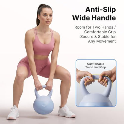MERACH Soft Kettlebells, Strength Training Kettlebell with Wide Non-Slip Handle, Sea and Iron Sand Filled Kettle Bell with Soft-Sided Cushioned Base for Home Workouts, Ideal for Men, Women(15lb Pink/25lb Blue) - color: Baby blue 25 lbs