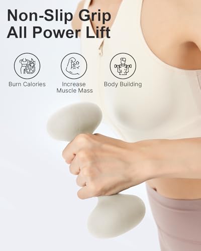 YOTTOY Weights Dumbbells Set for Women,2-15 Pound Dumbbells Set of 2, Non-Slip Hand Weights for Home Workouts, Portable Strength Training Neoprene dumbbell