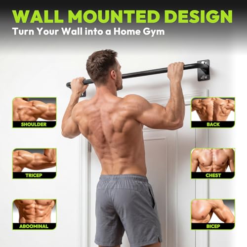 HANDBODE Wall Mounted Pull Up Bar for Doorway, 52''/36'' Chin Up Bar - color: 36“ doorway pull up bar