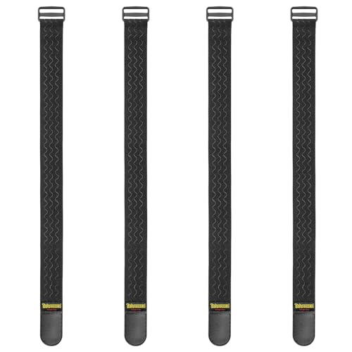 Trilancer Elastic Cinch Straps with Anti-Slip Strips, 24 "x 2" (4 Pack) Multipurpose Hook and Loop Bundling Straps for Hose, Cords, Bike, Luggage, Camping, Yoga Mats - size: 24"(4 pcs)