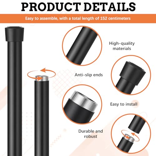 Outus 2 Set Slackboard Training Standing Pole 60 Inch Steel Adjustable Stick with Non-Slip Ends Multi-Functional Balance Assist Accessories for Yoga Sport Fitness Workouts Balance Flexibility at Home