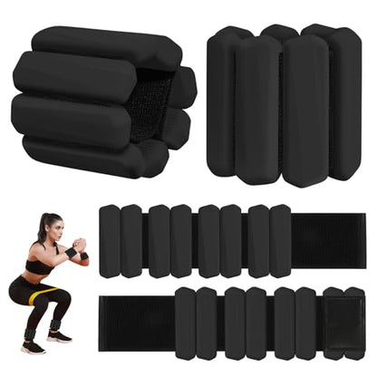 Wrist Weights Set of 2(1Lbs Each), Adjustable Wrist and Ankle Weights for Women and Men, Wearable Arm & Leg Weights Set for Walking, Yoga, Swimming, Cardio, Aerobics, Gym - color: Black