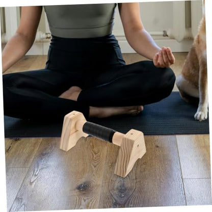 ORFOFE Wooden Push up Bars Pushup Handles Beech Wood Non-slip Parallettes for Men Women Home Gym Strength Training Bodyweight Workouts