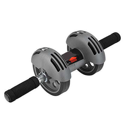 Ab Double Roller Workout System, Abdominal Exercise Roller Wheel with Dual Wheels and Knee Pad, Anti - Slip Foam Handles for Home Gym Core Training