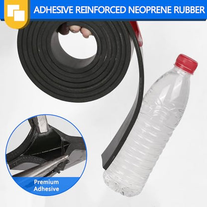 Adhesive Reinforced Neoprene Rubber Sheets, 1/4" Thick x 12" Wide x 12" Long 2-Layers Fabric Reinforced Stick Rubber Mat High Tensile Strength for DIY Gasket Material Hoses Pad - size: 12" W x 12" L, style: 1/4" Thick Stick
