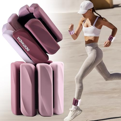 Wrist & Ankle Weights for Women and Men, 2lbs/4lbs Pairs Adjustable Silicone Weighted Bangles for Arm & Leg Workouts, Perfect for Pilates, Barre, Yoga, Walking & Home Fitness