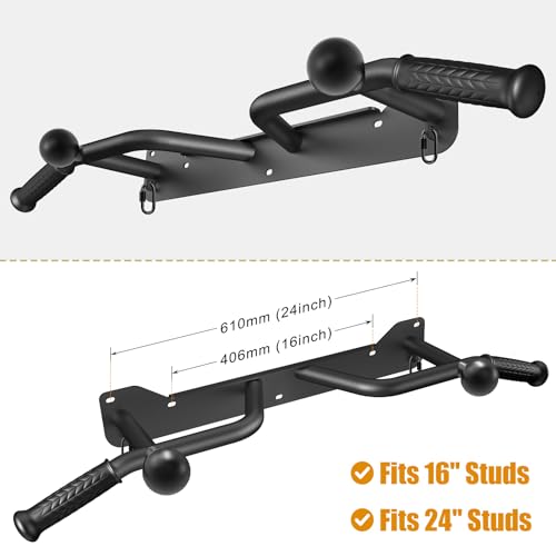 Kipika Heavy Duty Wall Mounted Doorway Pull Up Bar, Multifunctional Chin Up Bar, Portable Fitness Door Bar, Body Workout Home Gym System