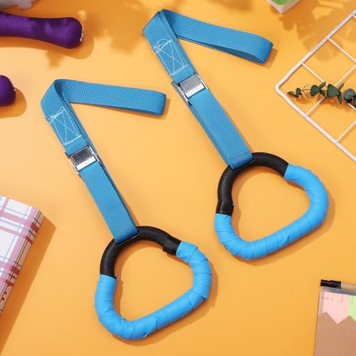 Gymnastic Rings Set with Adjustable Straps, 1m Blue Pull up Rings for ’s Strength Training and Indoor Fitness Equipment