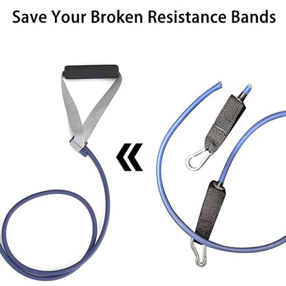 Resistance Band Handles & Accessories Kit for Elastic Bands & Tubes, Modern Silver and Black Nylon Exercise Strap Accessories