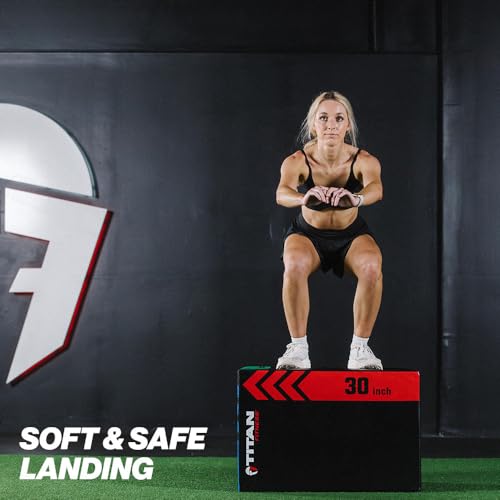 Titan Fitness Heavy Foam Plyometric Box - Pro-Duty HIIT Exercise Foam Plyo Step-Up, Box Squat, Home Garage Gym Training, Youth & Regular Sizes - style: 20 x 24 x 30 inch (Large Size)