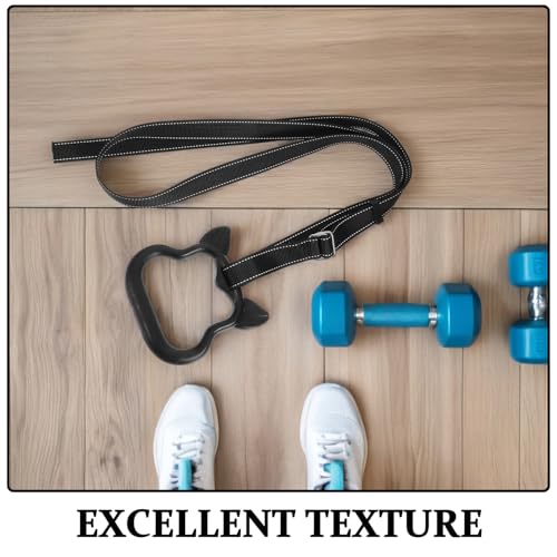 ibasenice Gymnastics Pull up Rings Set with Adjustable Straps, Black Plastic Fitness Workout Rings for Indoor and Outdoor Strength Training and Muscle Development