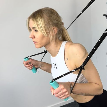 Kensui NanoBars V2 - Portable Suspension Trainer, 600 lb Max Load | Stable and rotating handle modes support pull ups, rows, dips, curls and full body training with natural wrist movement. - color: Black