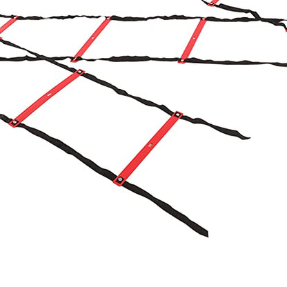 7M Agility Ladder, 14 Rung Fixed Distance Speed Training Equipment with Angle Marks for Soccer Football Fitness Coaches and Athletes - color: Red