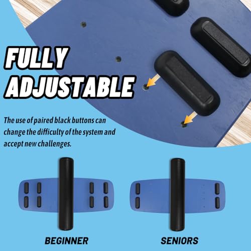 Balance Borad Sports Trainer-with Adjustable Stopper- Stability Board for Physical Therapy,Yoga,Surfing Training-Max Load 350lbs with Aiti- Slip Surface