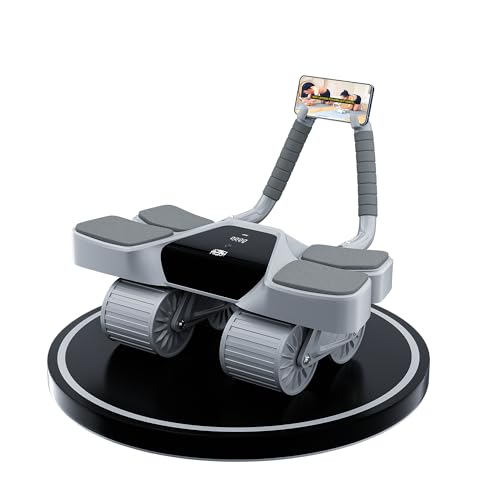 2026 New 4-Wheel Abdominal Roller with Elbow Support : Latest Upgraded High-Performance Exercise Machine With Automatic Rebound, Multi- layered Anti-Slip Design with Built-in Workout Tracker