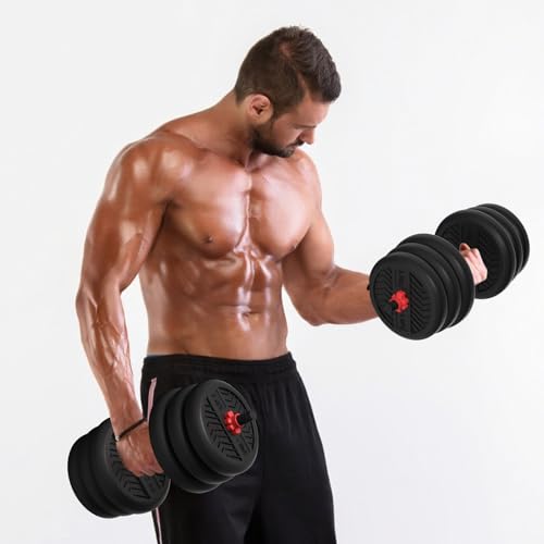 Dumbbell Handle Set, Dumbbell Bars 13.8/15.7/18.5/20.1 inches (35/40/47/51 cm), Suitable for 1 inch Wide Weight Plates, Home Gym Strength Training Accessories