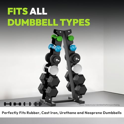 HANDBODE A-Frame Dumbbell Rack Heavy Duty Weight Stand for Dumbbells, Space-Saving Metal Storage Organizer, Sturdy Dumbbell Holder for Home Gym - style: 1 X 6-Tier A-Frame
