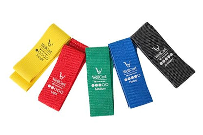 Fabric Hip Resistance Bands Set (5 Levels: X-Light to X-Heavy) – Non-Slip Glute & Lower-Body Training Bands with Carry Bag