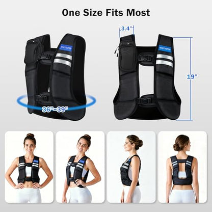 Adjustable Washable Weighted Vest for Women 1.3–13.3 lbs, Open Back for Breathable Cool Comfort, 12 Removable Lightweight Weight Packs, Ideal for Beginners Walking, Yoga, Gym Strength Training