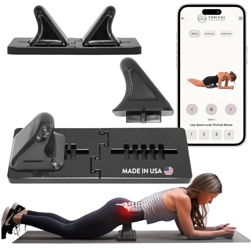 Wave - Fully Adjustable Psoas Muscle Release Tool with Thrival App for QL, Hip Flexor, Back, Hamstring, Glute, Iliacus, and Neck Pain - Trigger Point and Myofascial Release Tool - Carbon Black - color: Carbon Black, size: Thrival Wave