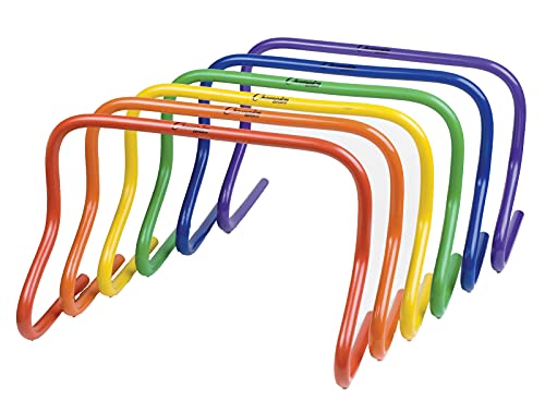 Champion Sports Speed Hurdles – Lightweight Adjustable Agility & Jump Training for Athletes - Speed & Stride Drills, Soccer, Football & Track - style: 12" Assorted (Set of 6 Hurdles)