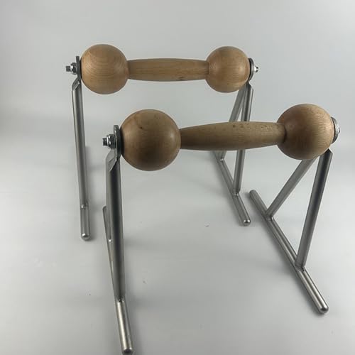 Push Up Bar Parallettes Bar for L Sit, Adults Push Handle Strength Training Equipment, Wood Metal 11x10.2x7.1 inch