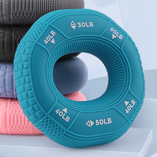 Hand Grip Strength Trainer Rings Set, Silicone Hand Exercisers with Three Resistance Levels (30-40-50lb), Finger and Wrist Forearm Trainer for Fitness and Stress Relief