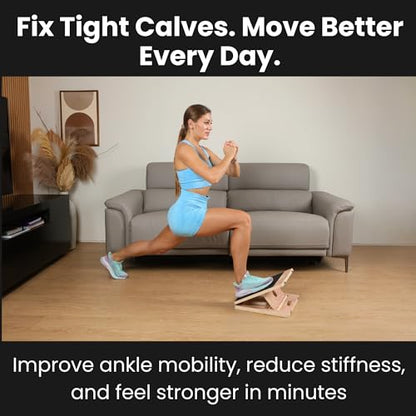 Swara 17″ Wide Wooden Slant Board for Calf Stretching & Squats, Foldable - size: 14x17 Inch