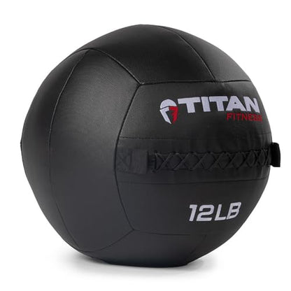 Titan Fitness Soft Shell Medicine Wall Ball, Cross-Texture Grip - size: 12 lb