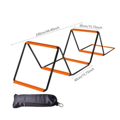 Agility Ladder for Football Footwork Drills - Foldable Speed Training Equipment for Outdoor Sports Workout- 6 Grids with Bag